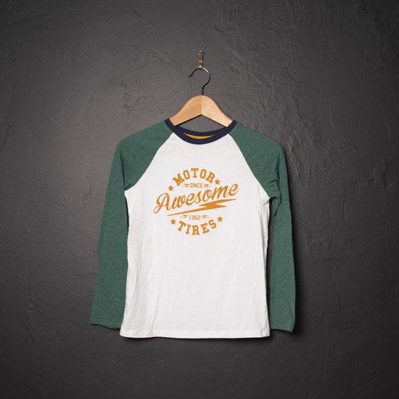 Kids Awesome Raglan Baseball T-shirt LG 10-12 - Picture 1 of 3